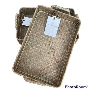 Set of 2 -  NWT 8" x 12" Natural Woven Grass Tray - Hearth & Hand™ with Magnolia